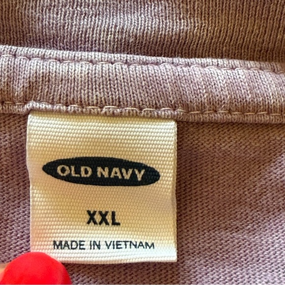 Old Navy Don’t Worry Beach Happy Pocket Tank Top Women XXL Purple Grunge 90sVibe - Picture 2 of 11